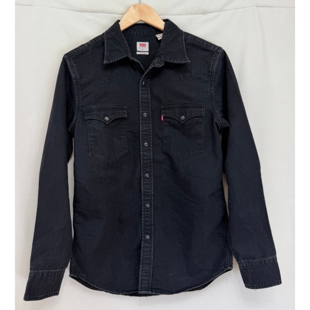 Levi's Men's Western Denim Snap Shirt Black Long Sleeve Cowboy Workwear Standard